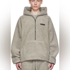 Taupe Sherpa hoodie by essentials